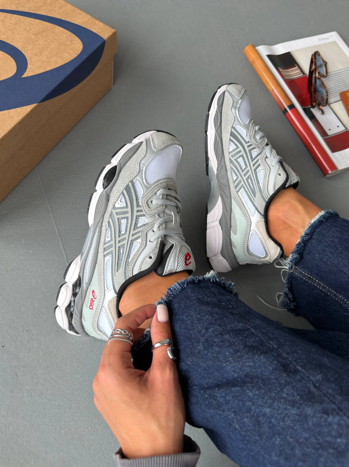 Asics Gel-NYC White Steel Grey — фото 2
