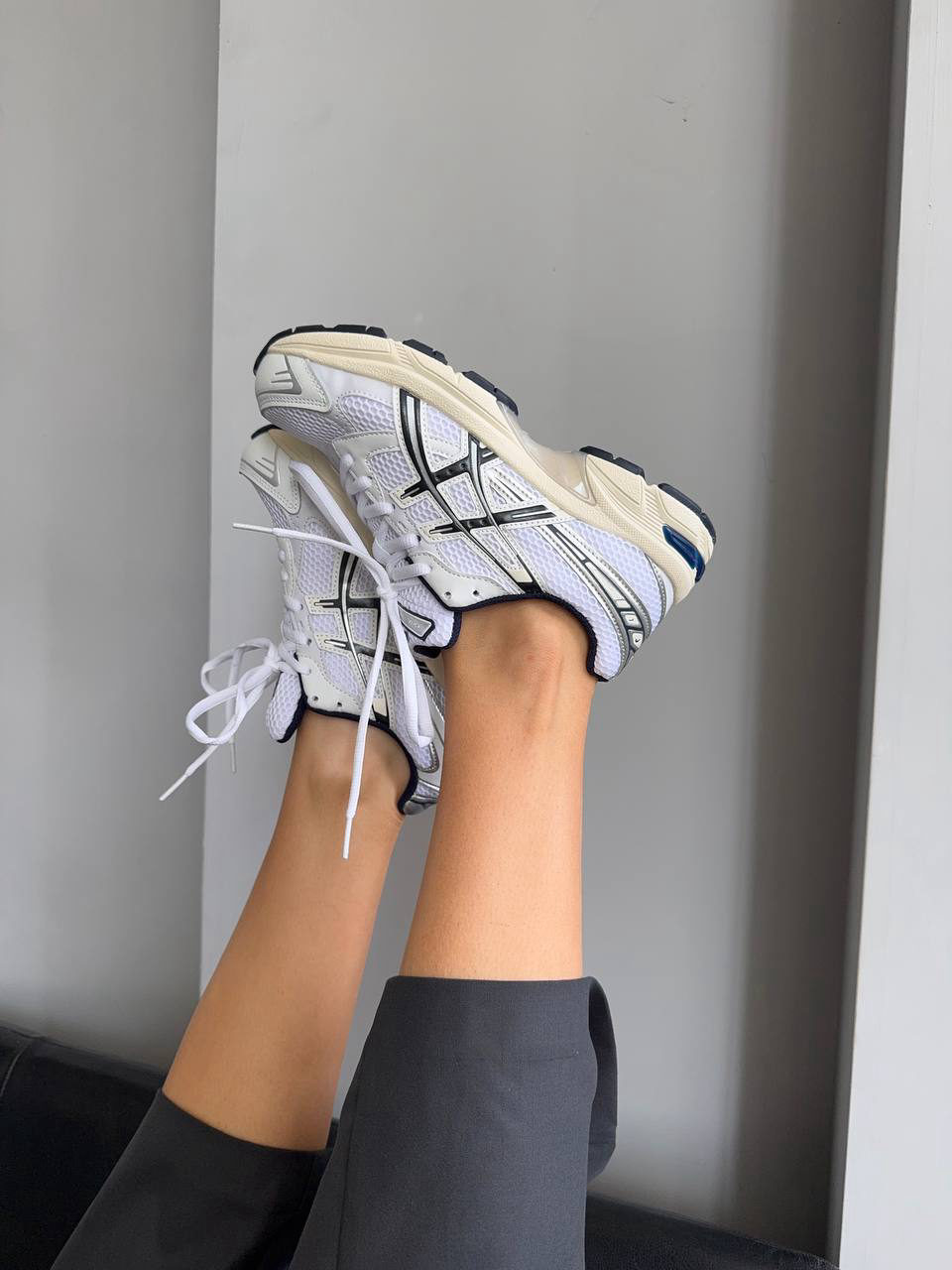 Asics Gel-1130 White/Black/Beige — фото 3