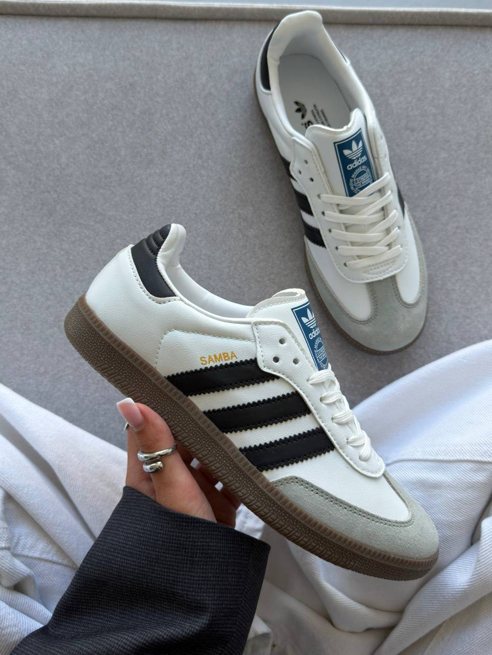 Adidas Samba White/Black — фото 2