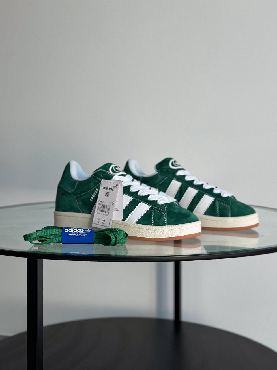 Adidas Campus 00S Dark Green/White Winter Fur — фото 2