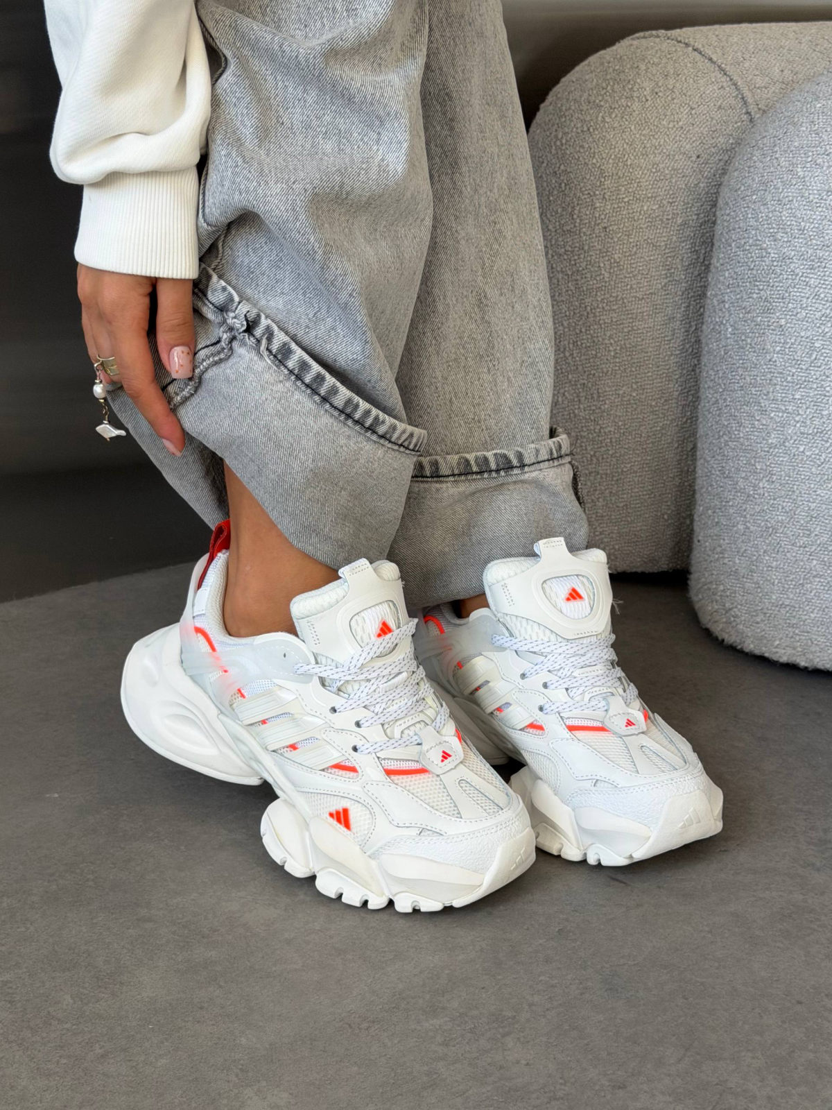 Adidas Vento XLG Deluxe White Orange — фото 2