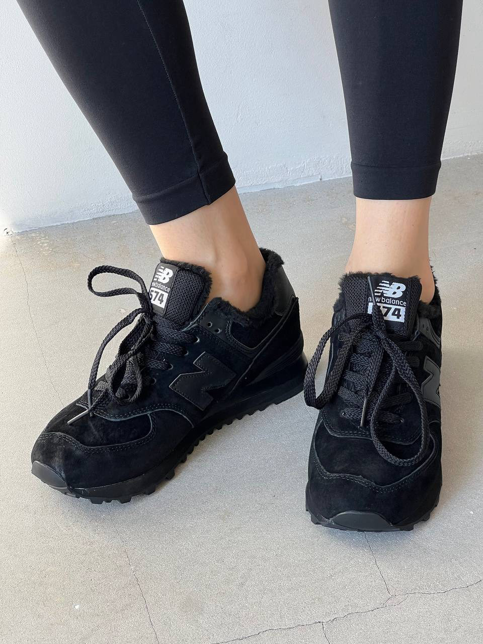 New Balance 574 Total Black Fur — фото 4