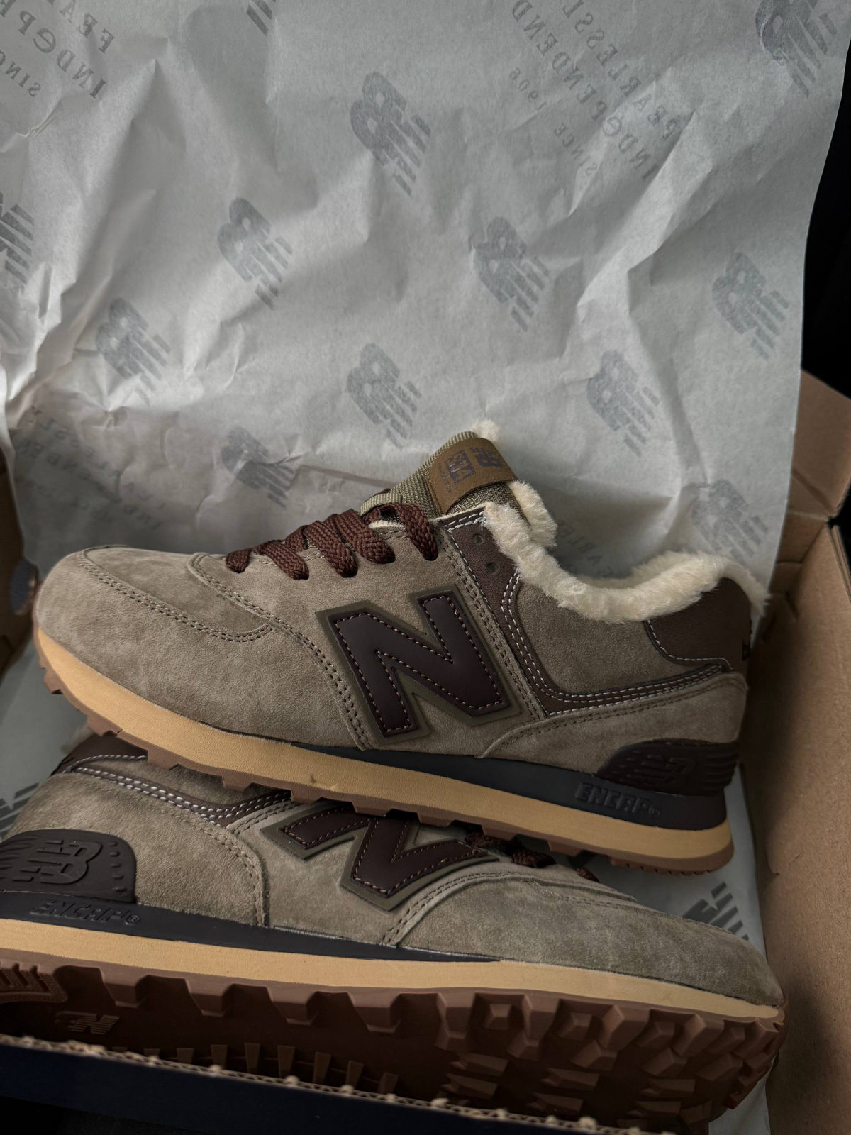 New Balance 574 Brown Fur — фото 3