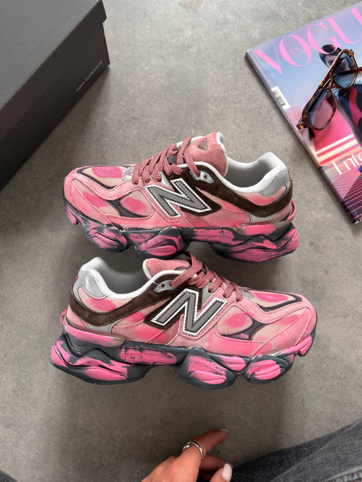 New Balance 9060 Rosewood Pink Distressed — фото 2