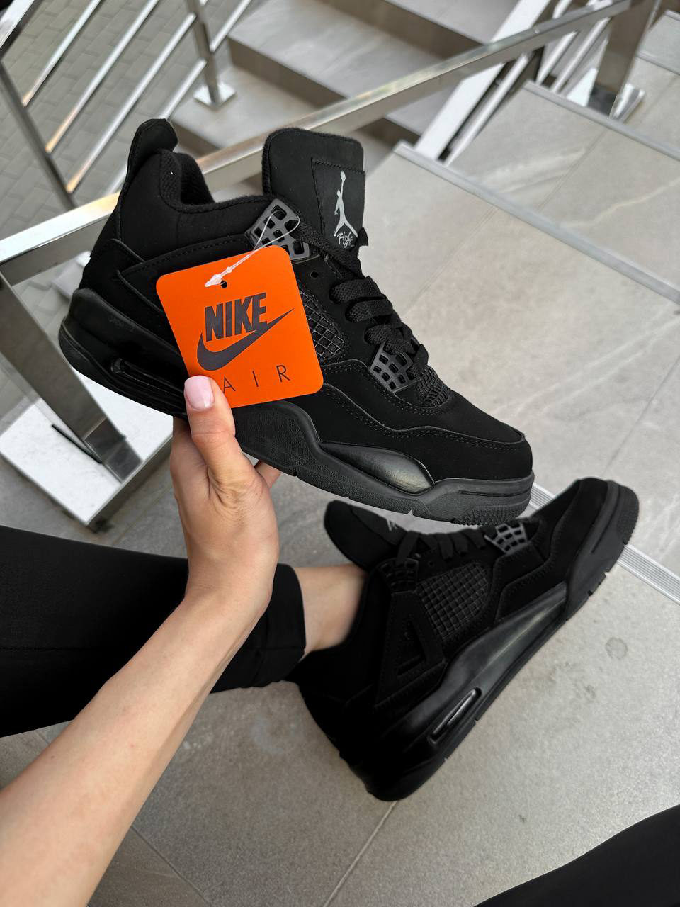 Nike Air Jordan Retro 4 Black — фото 5