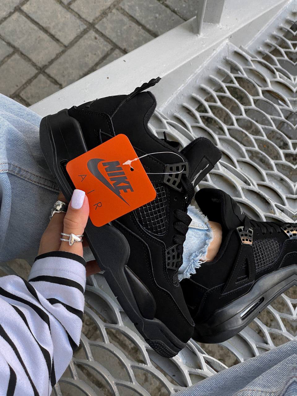 Nike Air Jordan Retro 4 Black — фото 4