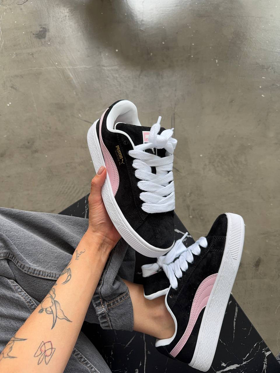 Puma Suede XL Black Pink White — фото 3