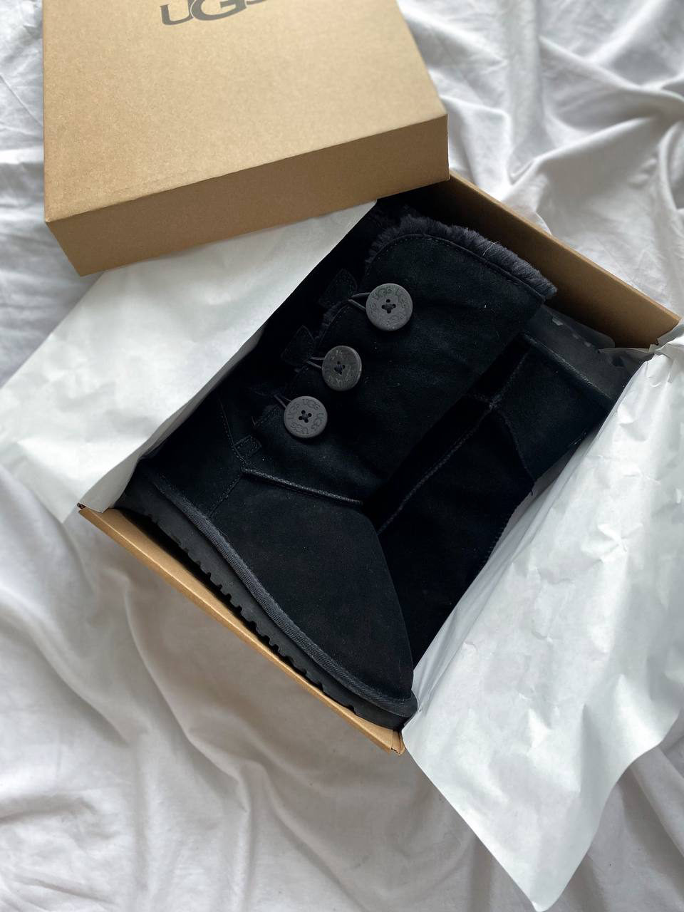 UGG Bailey Button Triplet II Black (Распродажа) — фото 2
