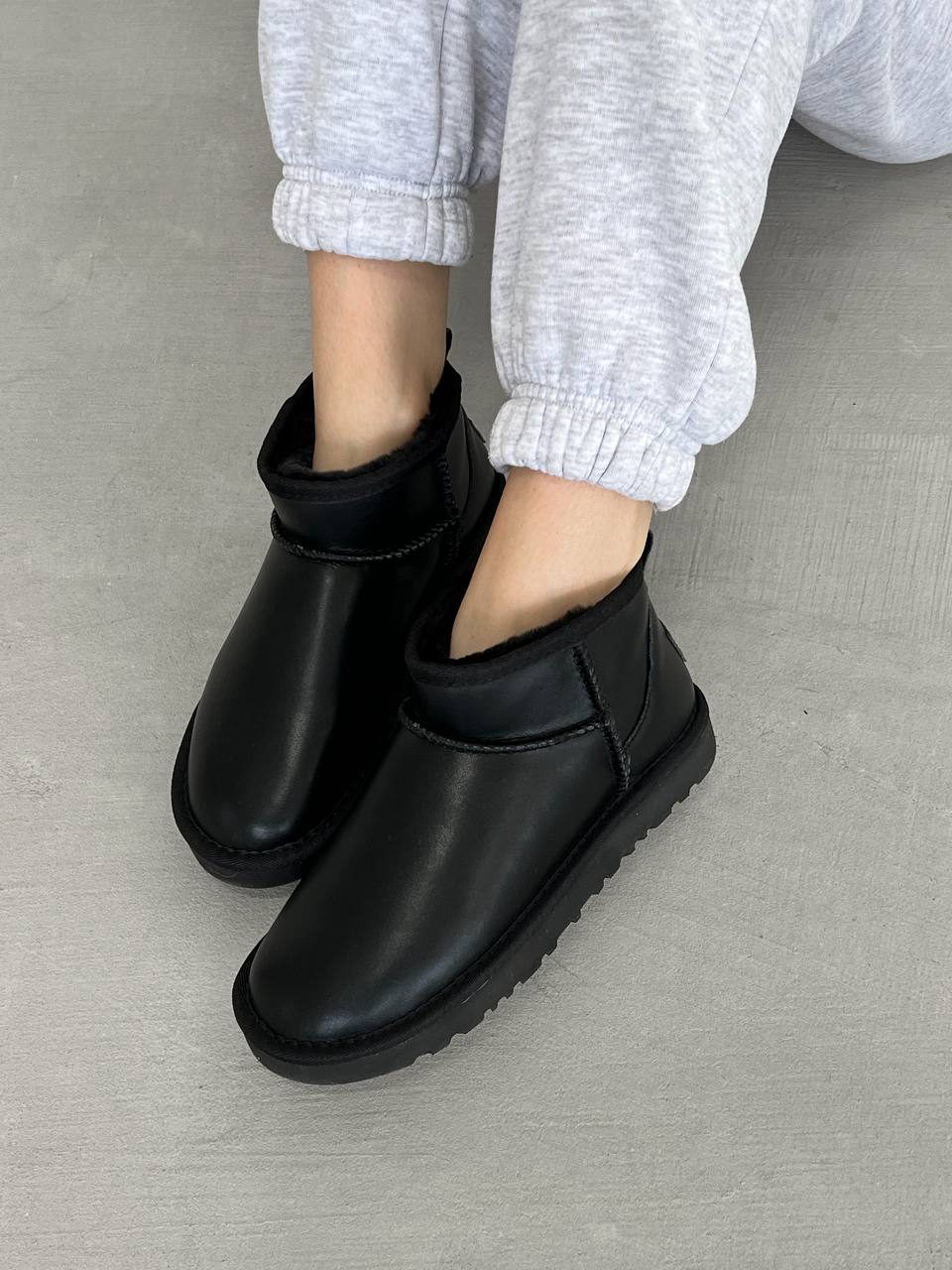 Ugg Ultra Mini Black Leather РОЗПРОДАЖ — фото 4