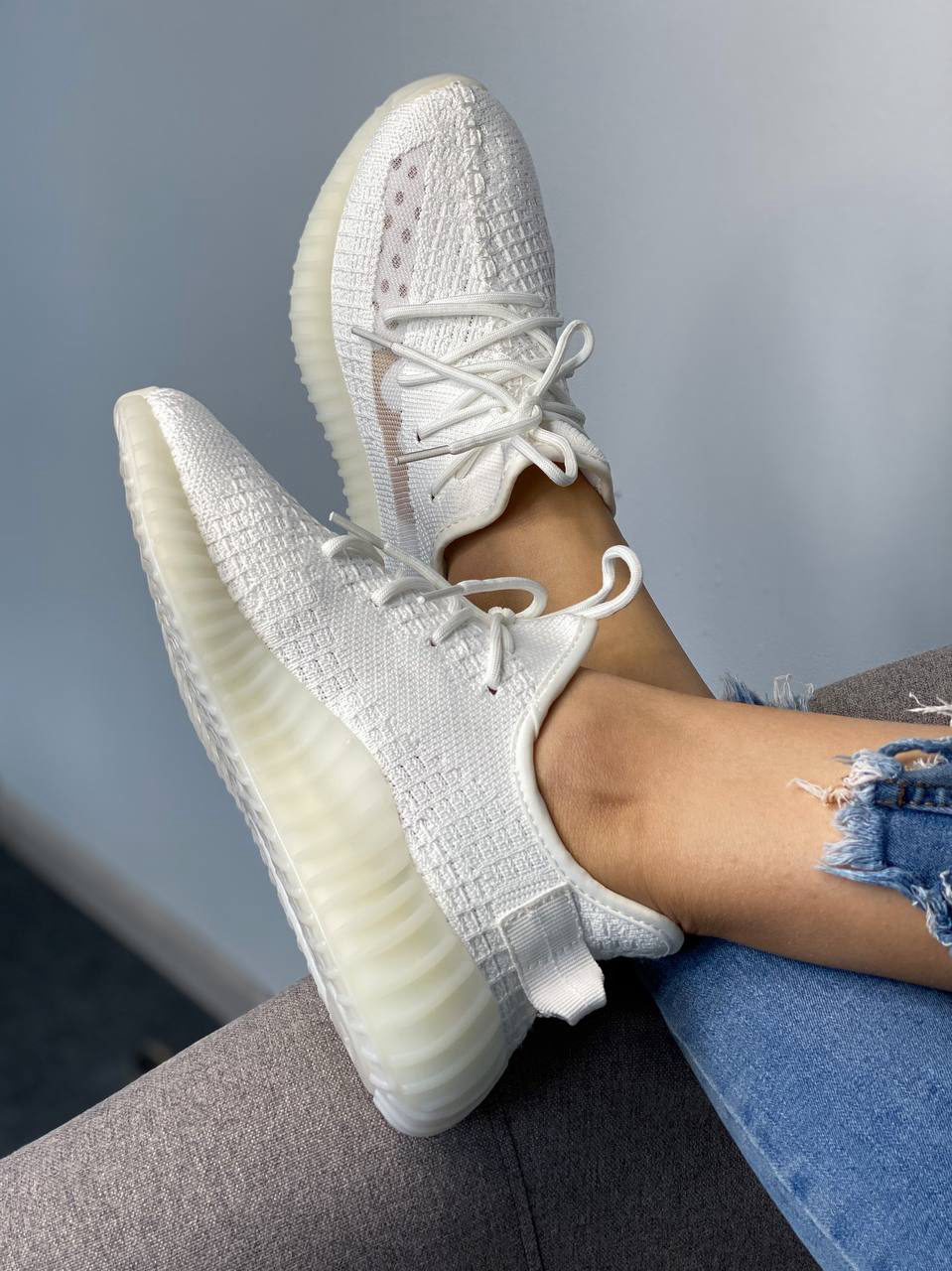Yeezy 350 White/Strip — фото 3