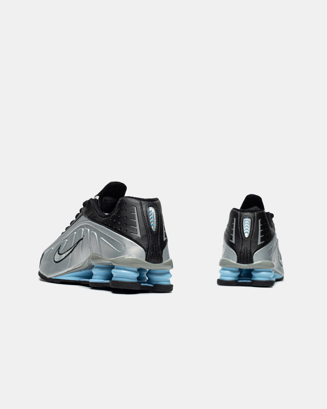 Nike Shox r4 silver blue — фото 3