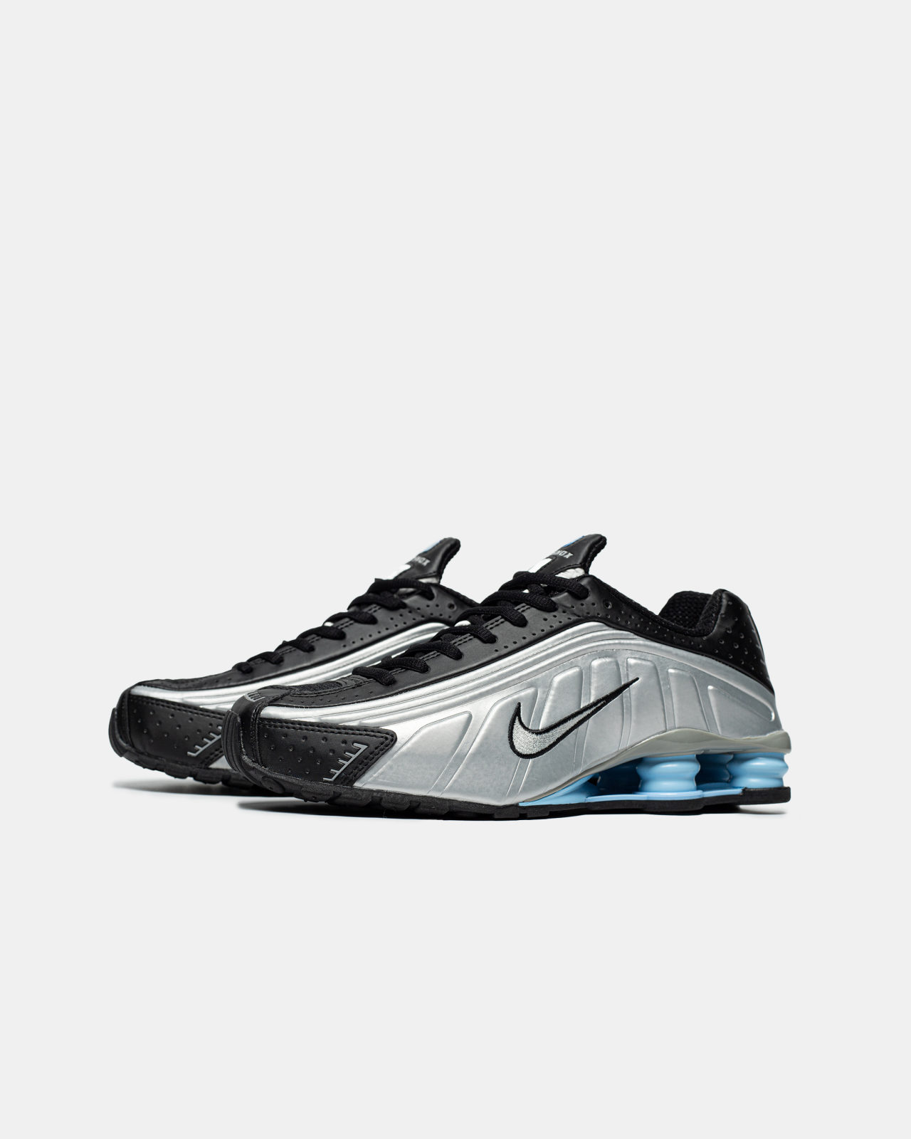 Nike Shox r4 silver blue — фото 2
