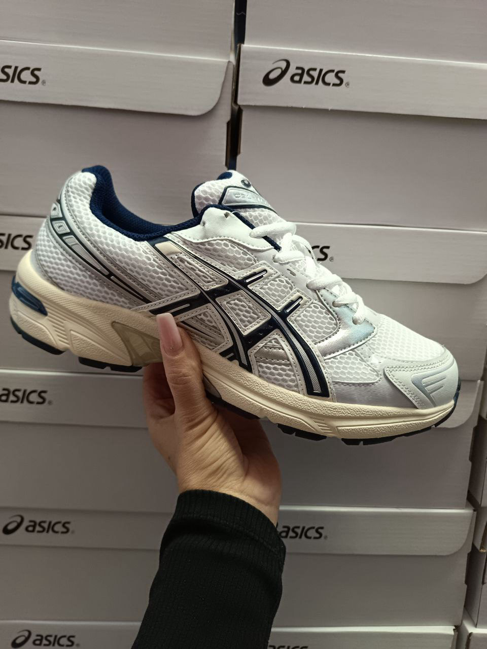 Asics Gel-1130 White/Black/Beige — фото 2
